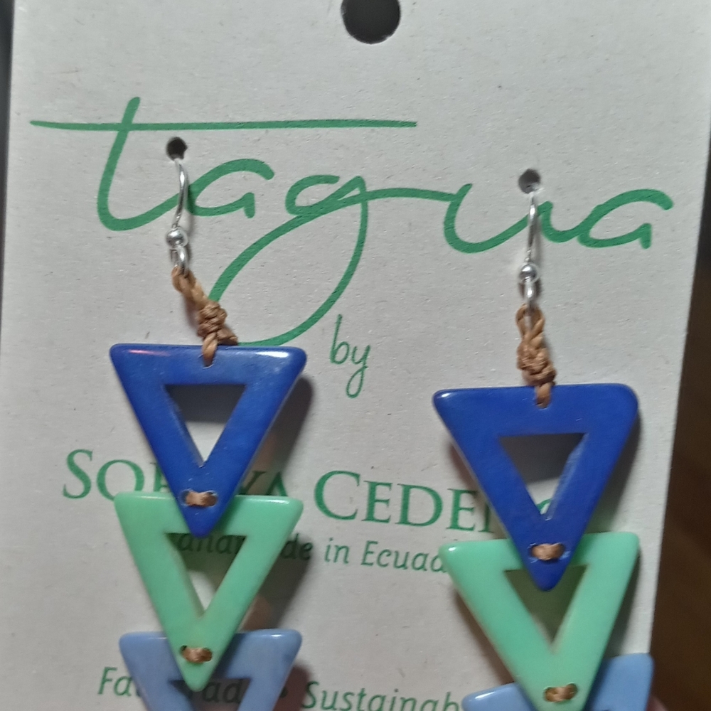 Ocean triangle earrings
